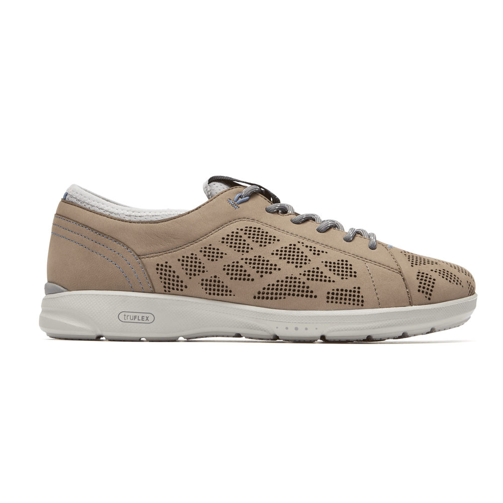 Rockport Joggesko Dame Khaki - Truflex Lace-To-Toe - UNWJ80953